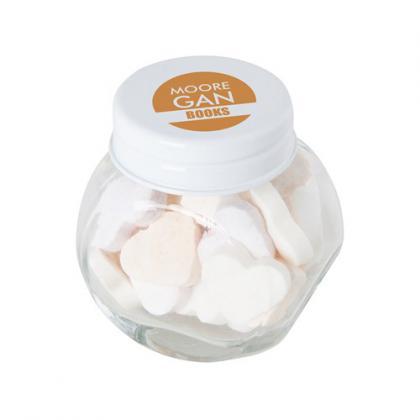 Small glass jar with mints (White)