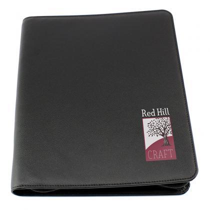 Picture of ECO a4 zipped conference portfolio with gussetted pocket for small laptop or tablet in COMO rPET