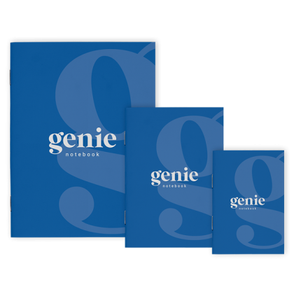 genie Notebook - A4 - Saddle Stitched with Rounded Corners & Pen Loop