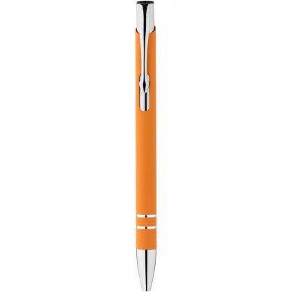 Corky ballpoint pen with rubber-coated exterior