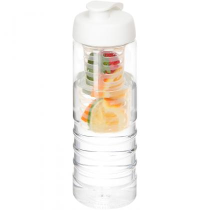 H2O Active® Treble 750 ml flip lid bottle & infuser