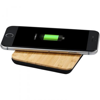 Leaf bamboo and fabric wireless charging pad