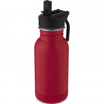 Lina 400 ml stainless steel sport bottle with straw and loop