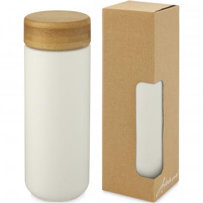 Lumi 300 ml ceramic tumbler with bamboo lid