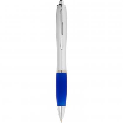 Nash ballpoint pen silver barrel and coloured grip