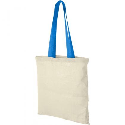 Nevada 100 g/m² cotton tote bag coloured handles 7L