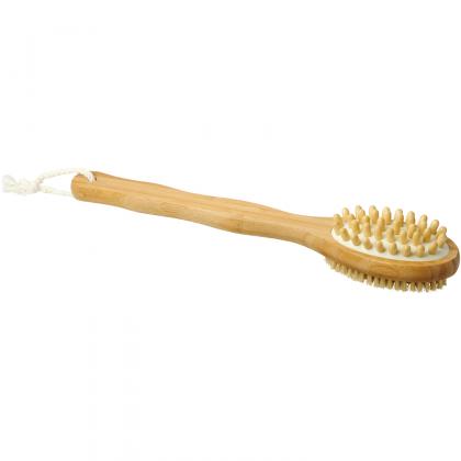 Orion 2-function bamboo shower brush and massager