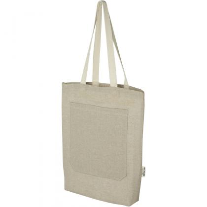 Pheebs 150 g/m² recycled cotton tote bag with front pocket 9L