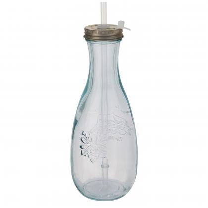 Polpa recycled glass bottle with straw