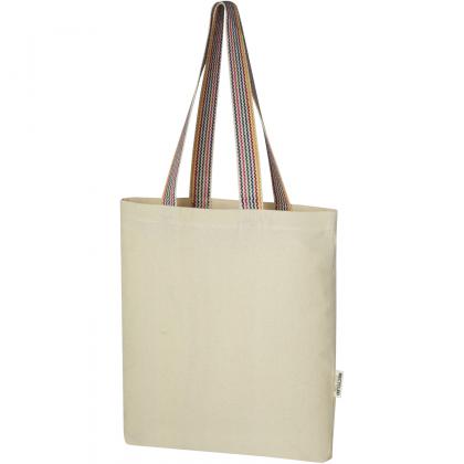 Rainbow 180 g/m² recycled cotton tote bag 5L