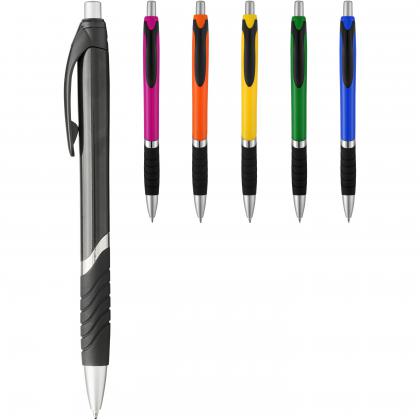 Turbo ballpoint pen with rubber grip