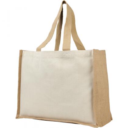 Varai 320 g/m² canvas and jute shopping tote bag 23L