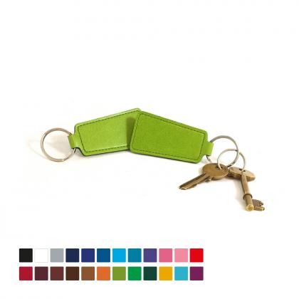 Economy Trapeze Key Fob, in Belluno, a vegan coloured leatherette with a subtle grain.