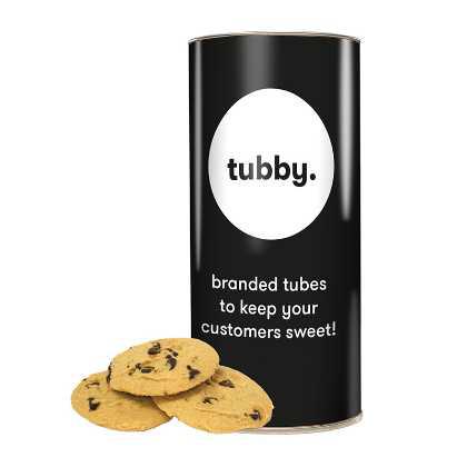 Picture of Chocolate Chip Shortbread in a personalised tubby tube 200g