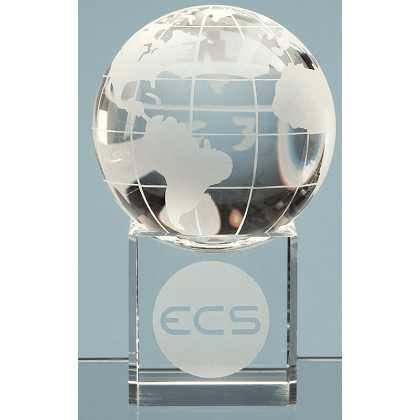 Picture of 6cm Optical Crystal Globe on Clear Base