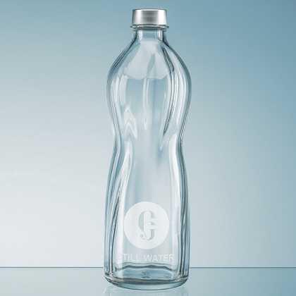 Picture of 1ltr Rippled Aqua Screw Top Bottle