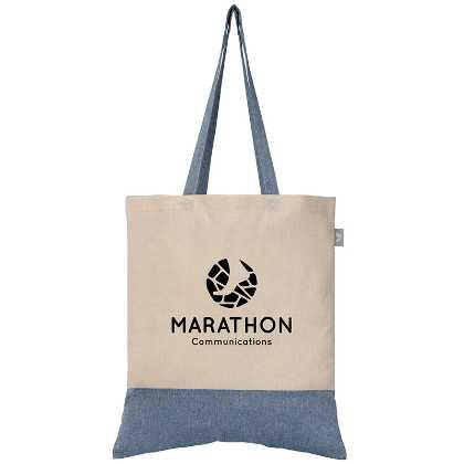 Picture of Quebec - 140 gsm Two-Tone Recycled Cotton Tote. Size 42 x 38cm.