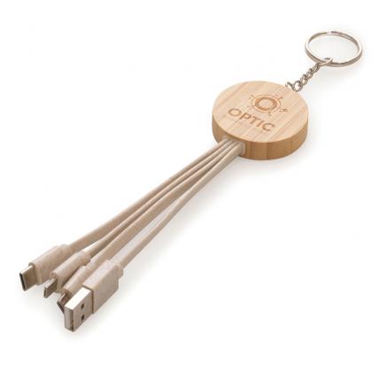 Picture of Round Bamboo & Wheat Straw Charger Keyring