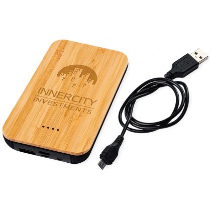 Picture of Future 6000 mAh bamboo/fabric wireless power bank