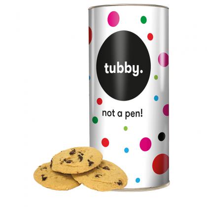 Picture of Chocolate Chip Oatie Flip Biscuits in a personalised tubby tube 200g